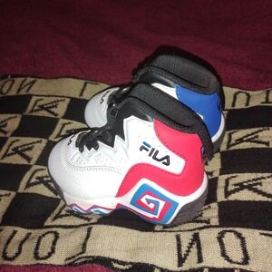 Fila Kids' White, Red, and Blue Sneakers
